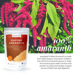 powbab close-up of tiny puffed amaranth texture revealing airy, crispy seeds for topping