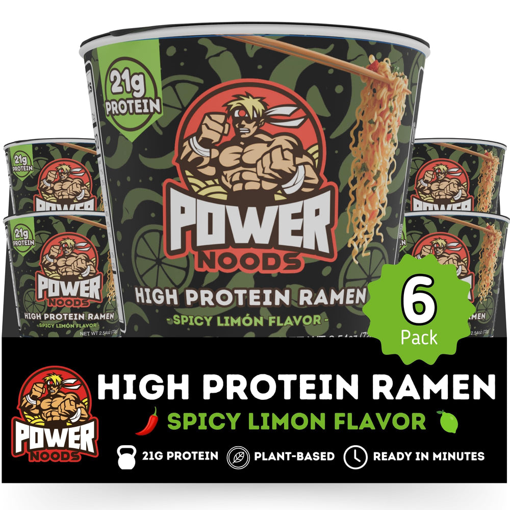 Power Noods front packaging showing Spicy Limón and protein benefit