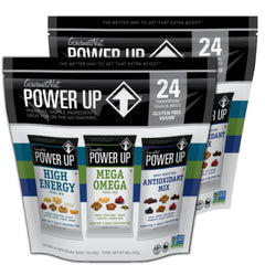 Power Up front packaging showing resealable 36 oz bag and individual packs for convenience