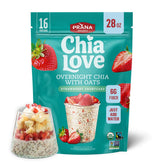 Prana Chialove front packaging showing strawberry shortcake flavor and organic badge for quick identification