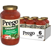 Prego front packaging showing jar label and case for quick pantry stocking