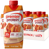 Premier Protein caramel front packaging showing carton and product name for easy identification