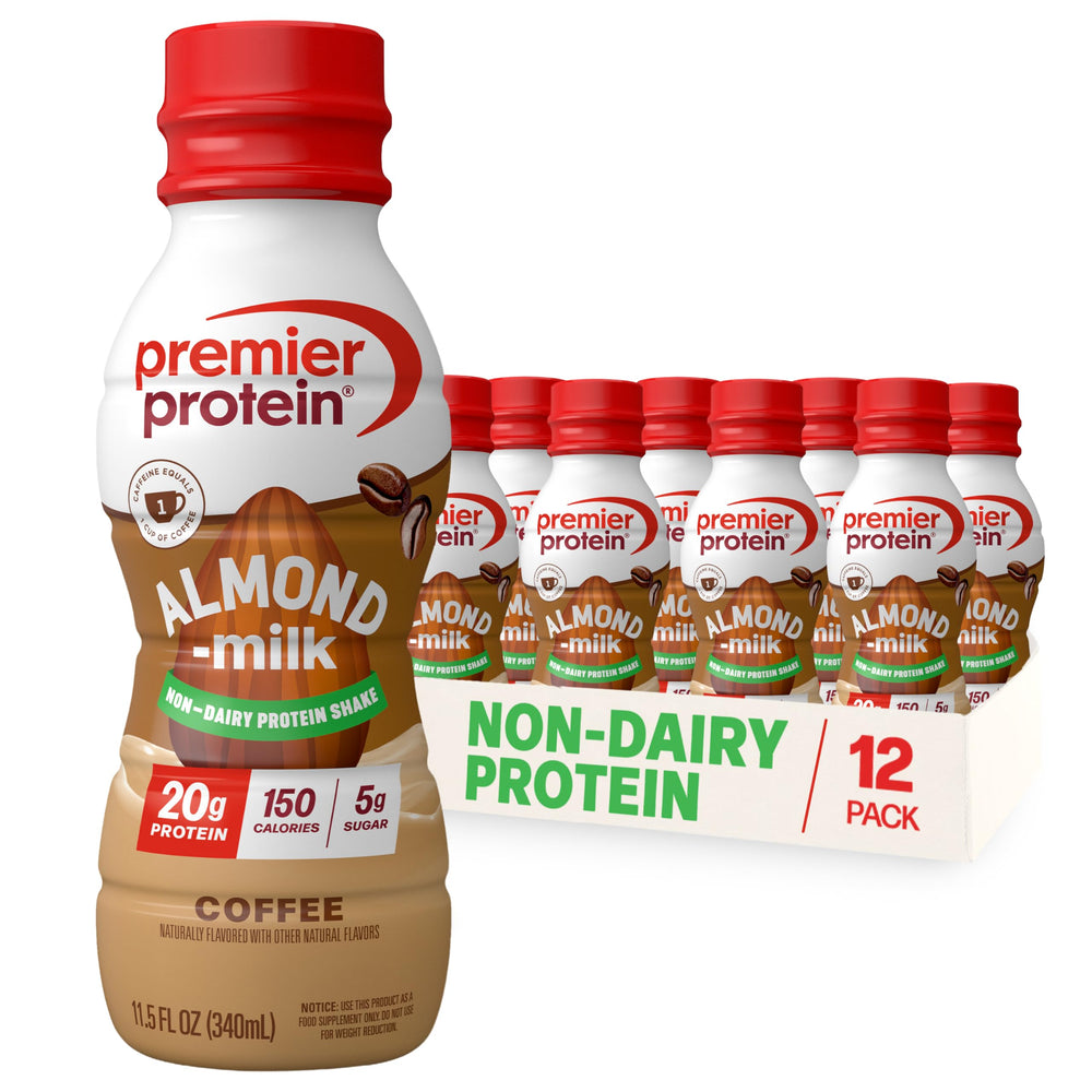 Premier Protein coffee front packaging showing bottle and branding for convenient protein