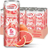 Premier Protein grapefruit front can showing brand and vibrant citrus appeal