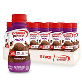 Premier Protein mini chocolate front packaging displaying nutrition and flavor benefit