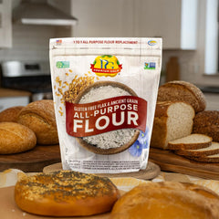 Premium Gold flour close-up texture for smooth baking