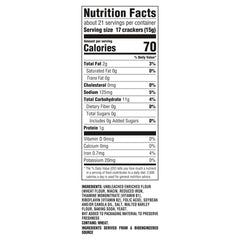 Premium mini saltine open box revealing uniform bite-sized crackers ready to snack for convenience