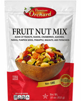 Premium Orchard front packaging showing 18oz bag and label, highlights freshness