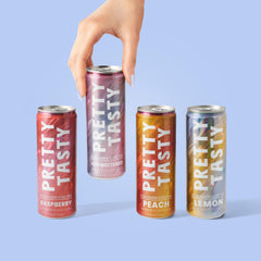 Pretty Tasty original unsweetened black tea can showing crisp flavor and low calories