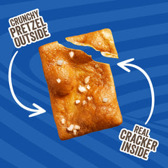 PRETZELIZED hand holding a 2 oz bag illustrating portion control and easy portability
