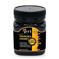 P.R.I jar front view showing label and premium packaging benefit: clear identity