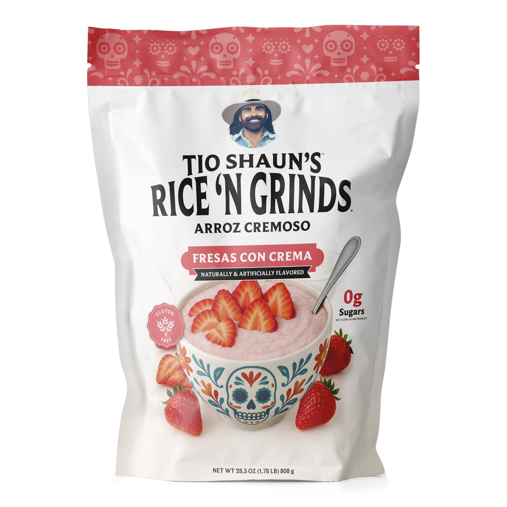 Pride Foods TioShaun front packaging showing strawberries and creamy cereal, highlights taste