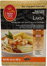 Prima Taste laksa kit box front showing branding and serving suggestion for easy meals