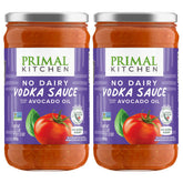 Primal Kitchen front packaging shows label and two-pack convenience for pantry-ready meals