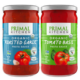 Primal Kitchen Tomato Basil jar front view showing label and clean ingredients benefit