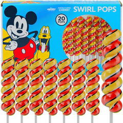 Primary Colors Candy front packaging showing 20-count Mickey lollipops, bright and ready