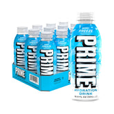 PRIME Hydration Berry Freeze front bottle view highlighting flavor and benefits