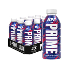 PRIME Hydration front packaging showing 12-pack and bold flavor, highlights convenience