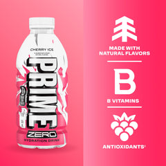 PRIME HYDRATION pouring Berry Ice into glass showing clear color and thirst-quenching benefit