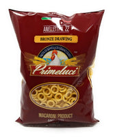 Primeluci front packaging showing 1 lb bag and clear labeling, ensures authentic Sicilian pasta