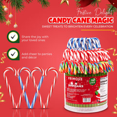 PRIMOXE individually wrapped candy cane emphasizing freshness and easy gifting