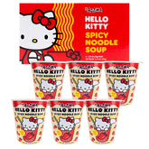 Prince Katsu front packaging showing six Hello Kitty ramen cups and clear branding benefits