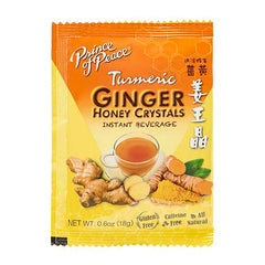 Prince of Peace sachet and crystal close-up highlighting real ginger pieces
