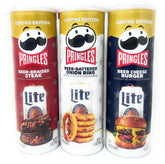 Pringles trio front packaging showing three flavor cans and convenience