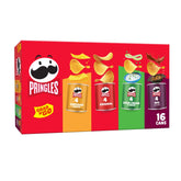 Pringles variety pack front view showing all 16 cans and flavors for convenient sharing