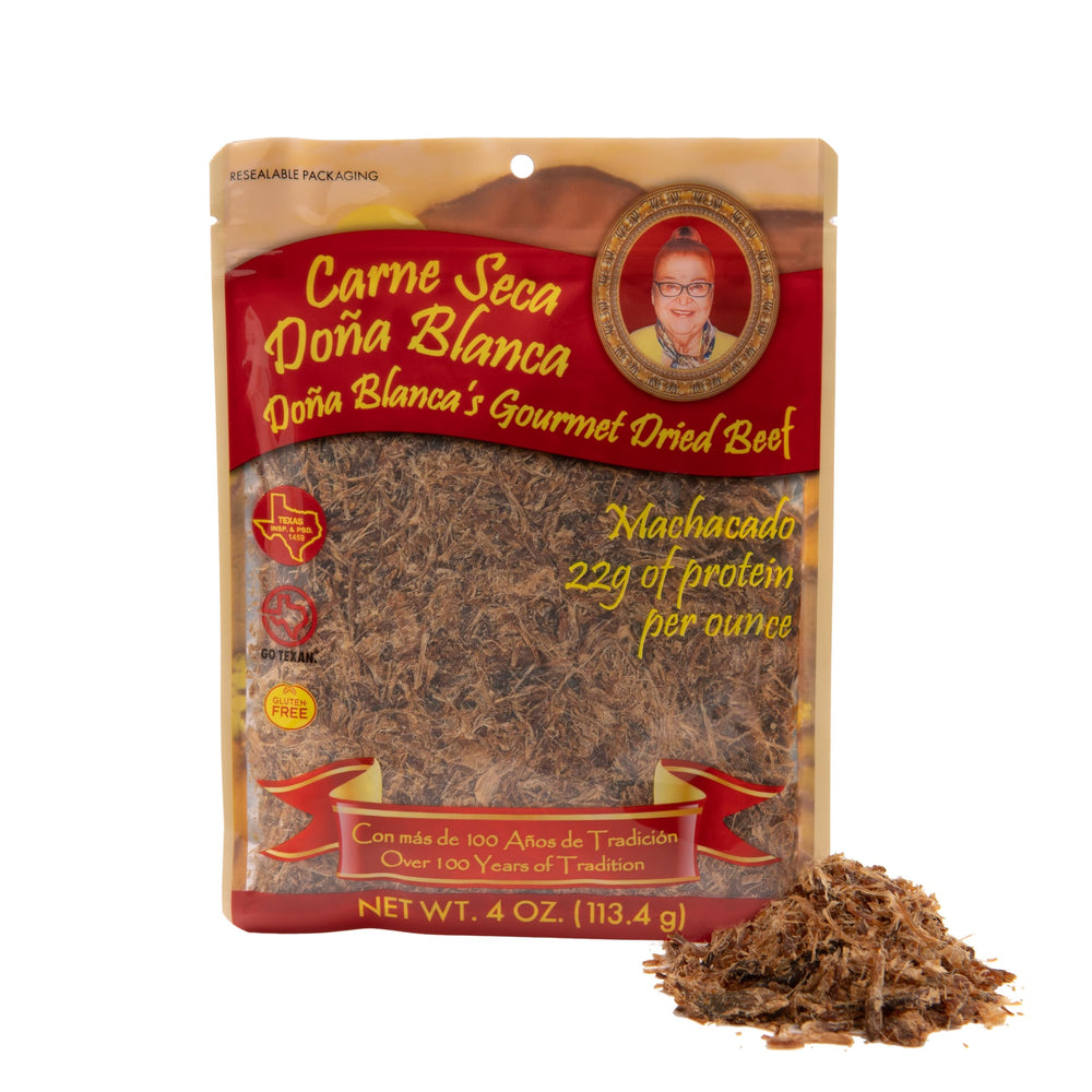 Productos Doña Blanca front package showing branding and size benefit: clear product ID