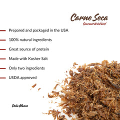 Productos Doña Blanca label with kosher sea salt and low sodium noted benefits