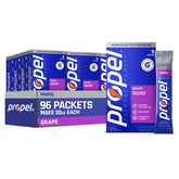 Propel grape front packaging showing 96-stick bulk box and branding, convenient supply