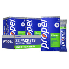 Propel front packaging showing kiwi strawberry flavor and convenience