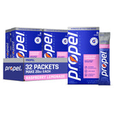 Propel front box showing raspberry lemonade flavor and 32 servings benefit hydration