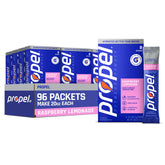 Propel front packaging showing raspberry lemonade flavor and servings benefit
