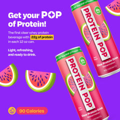 PROTEIN POP clear drink texture close-up showing light, refreshing appearance