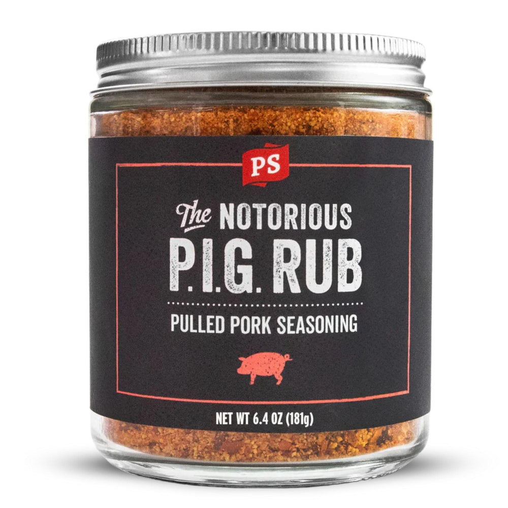 PS Seasoning Notorious P.I.G. front label showing sweet-smoky appeal and brand quality