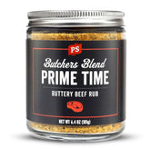 PS Seasoning front label showing buttery beef rub and brand clarity for confident purchase