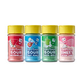 Pucker Powder front packaging showing four flavor shakers and colorful design benefit: clear choice