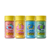Pucker Powder front packaging showing four colorful jars and vibrant labels for party use