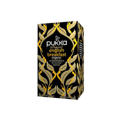 Pukka front pack showing 20-count tea bags and freshness, ideal for mornings