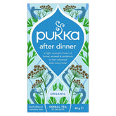 Pukka front packaging showing organic branding and blend name for clear choice