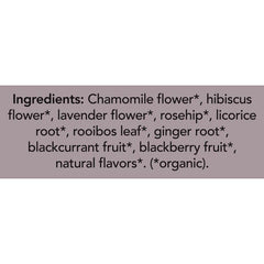 Pukka dry blend detail with elderberry and chamomile for flavor