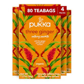 Pukka front packaging showing four-box set and organic claim for convenient storage