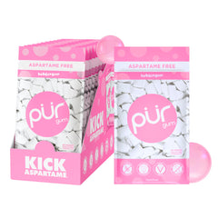 PUR Gum front packaging showing bubblegum resealable bag and clear branding for convenience