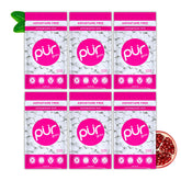PUR Gum front packaging showing pomegranate mint resealable bags and quantity benefits