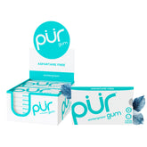 PUR Gum front packaging showing 12 blister cards and wintergreen benefit