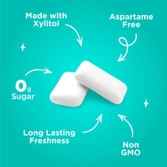 PUR Gum pieces in hand showing size and portability for convenient use
