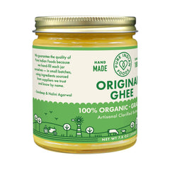 Pure Indian Foods glass jar label close-up showing organic certification