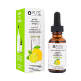 Pure Inventions front packaging showing lemon lime bottle and clear benefits